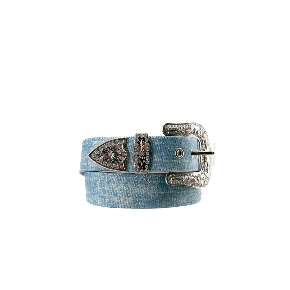 Angel Ranch Western Denim Crystal Rhinestone Cowgirl Belt M NEW